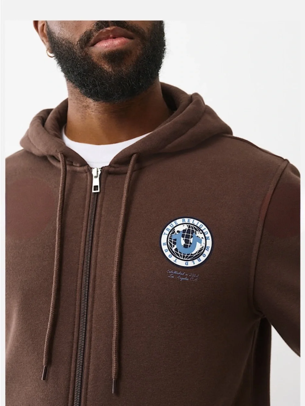 True Religion Men's Global Buddha Full Zip Graphic Hoodie Java NWT Size L